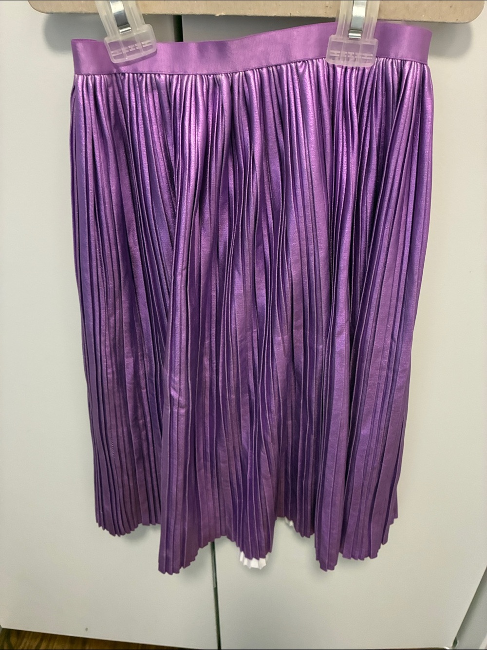 Girls Metallic Purple Pleated Skirt - Kids